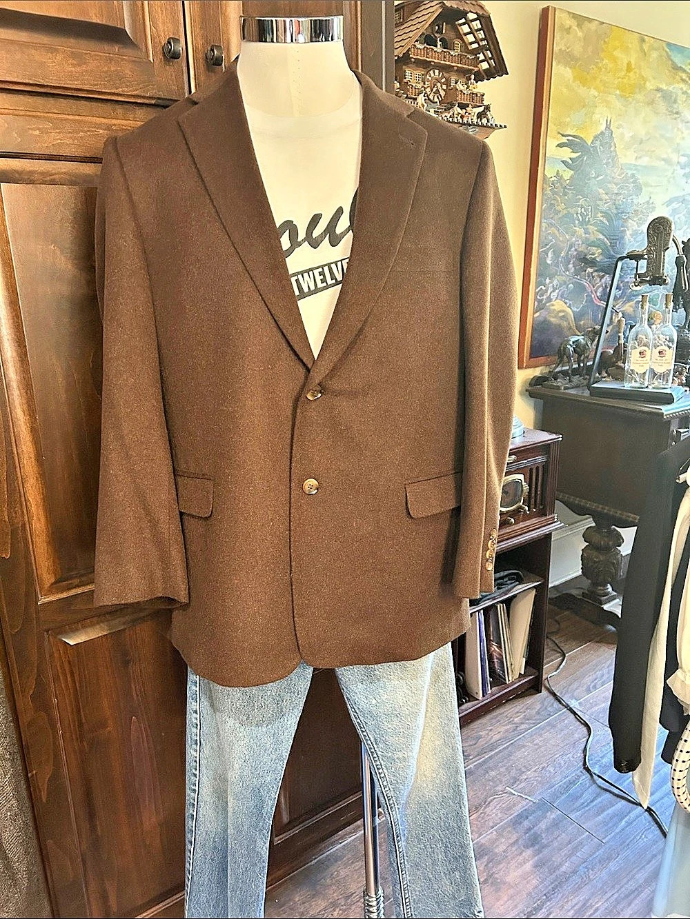 Turnbury 100% Camel Hair Sport Coat Jacket Sz 46R - Brown